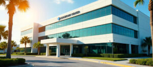 Modern Healthcare Center Building at Sunset